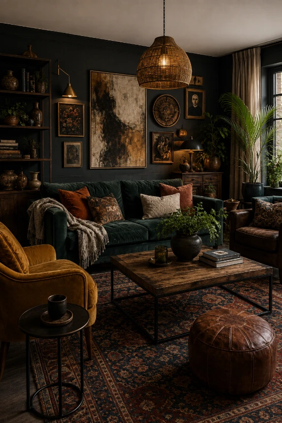 Moody Eclectic Living Room Ideas to Create a Bold and Cozy Space