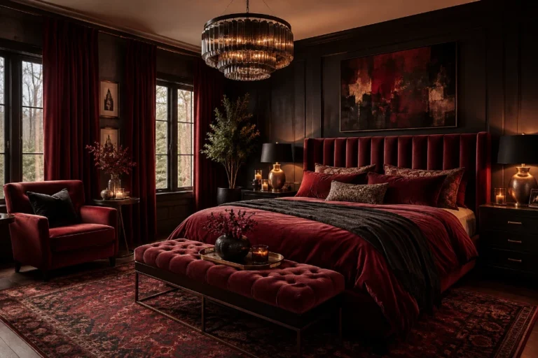 12 Chic Moody Red Bedroom Ideas With Rich Textured Accents