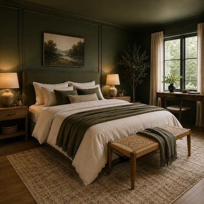 Stunning Dark Green Moody Bedroom Inspirations to Transform Your Space