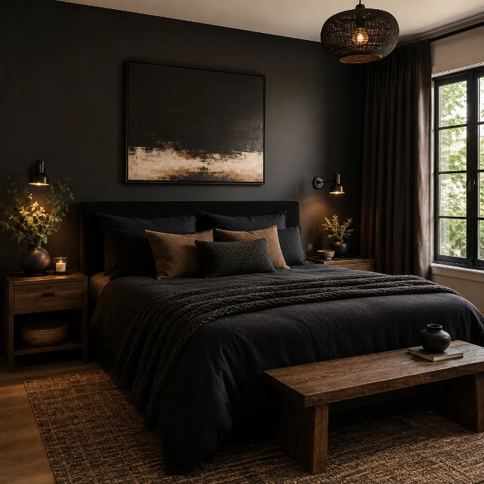 Black Bedroom Decor Ideas: Dark Elegance Meets Cozy Comfort