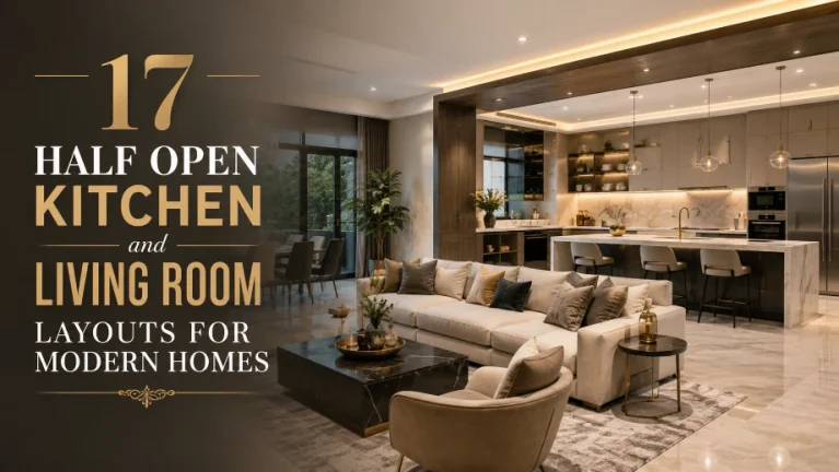 17 Half Open Kitchen and Living Room Layouts for Modern Homes