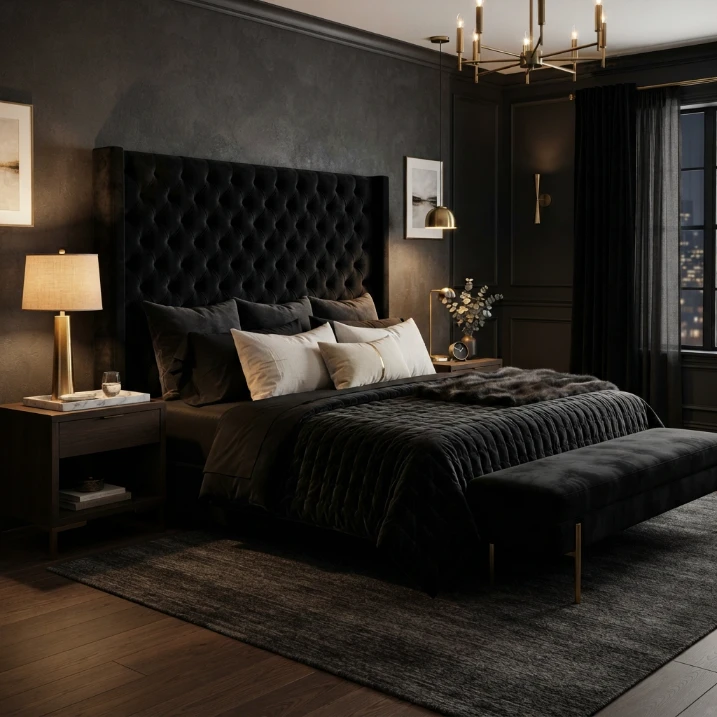 dark elegant bedroom
